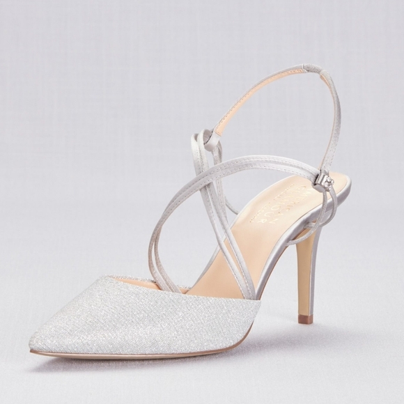 Badgley Mischka Shoes - Badgley Mischka strappy silver sling backs